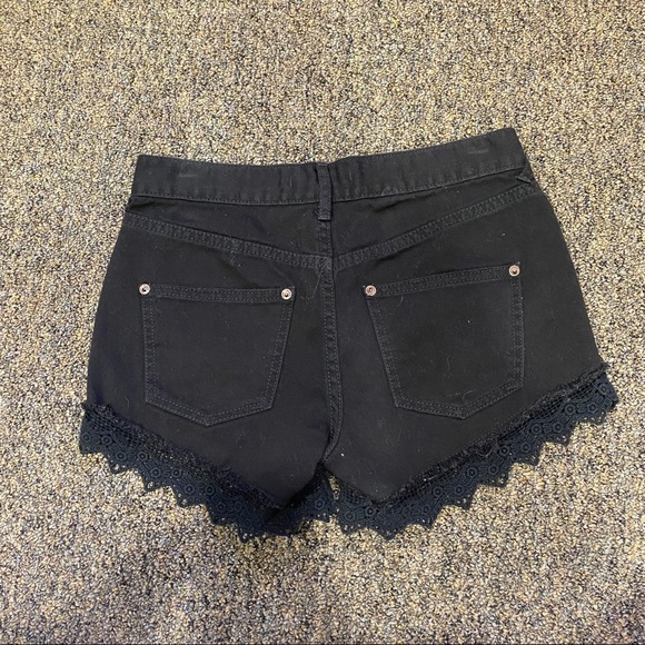 Free People Black Lacey Denim Cutoff Shorts - Picture 7 of 9